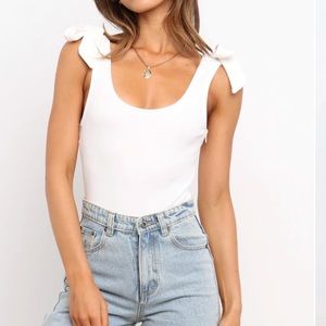 Petal and pup messer bodysuit white